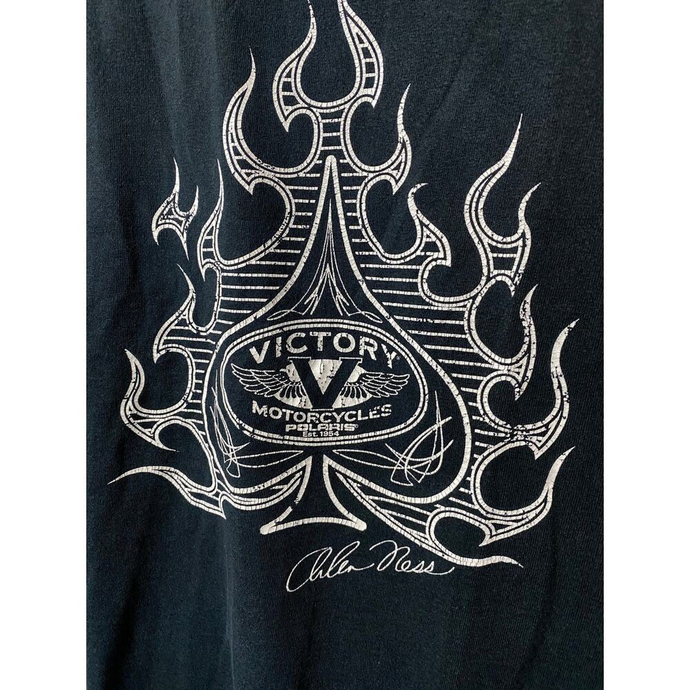 VINTAGE VICTORY MOTORCYCLES SHIRT — Y2K Double Stitched Black Tee Men's XL